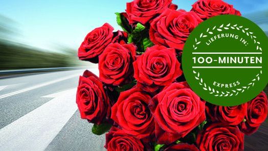 100-Min-Service: Bei spontanen Überraschungen, die keine Minute länger warten können, ist auf Fleurop Verlass. Bild: Fleurop.