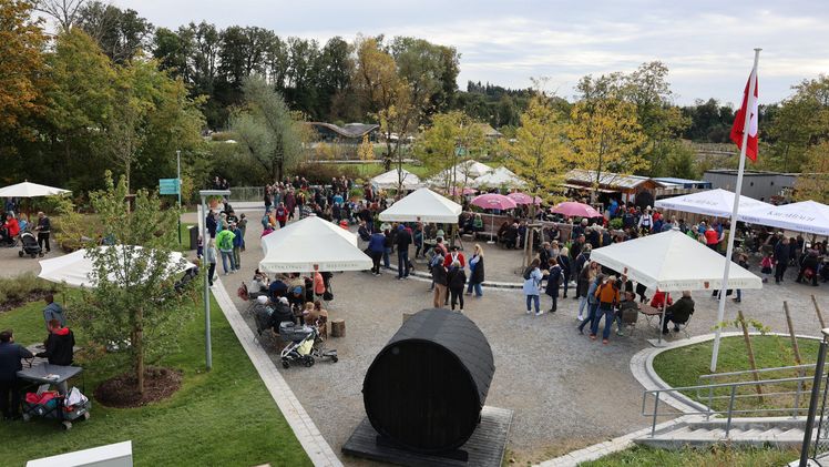 Schweizer Platz auf der Landesgartenschau Wangen. Bild: Landesgartenschau Wangen.
