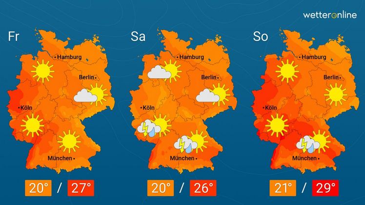 Die aktuelle Wetterkarte. Grafik: WetterOnline.