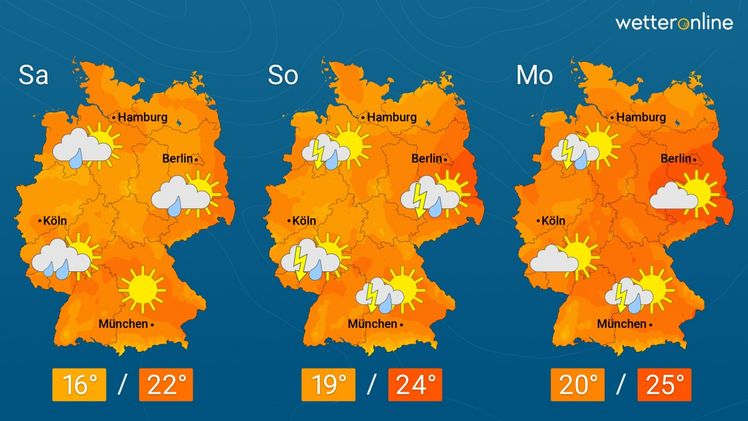 Die aktuelle Wetterkarte. Grafik: WetterOnline.