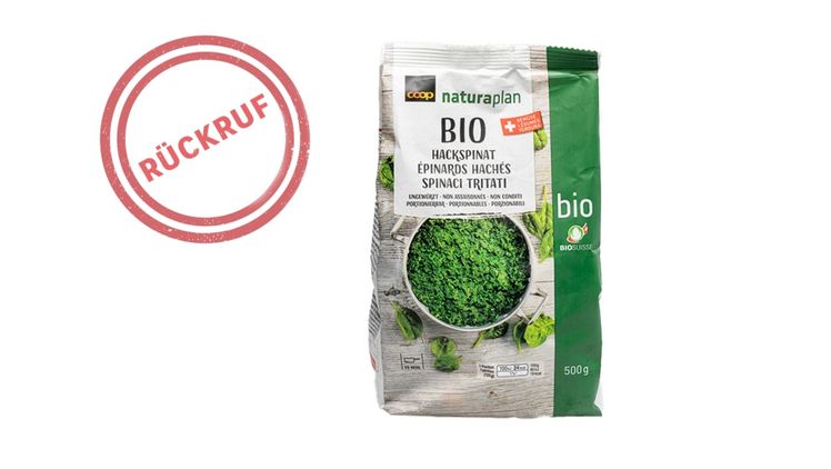Coop ruft Naturaplan Bio Spinat gehackt, ungewürzt zurück. Bild: Coop.
