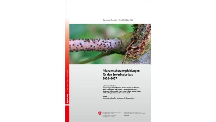 Pflanzenschutzempfehlungen für den Erwerbsobstbau 2026–2027. Bild: Agroscope.