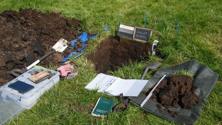 Anhand von Profilgruben wird der Zustand von Moorböden beschrieben. Bild: © Thünen-Institut/Christina Waitkus. Anhand von Profilgruben wird der Zustand von Moorböden beschrieben. Bild: © Thünen-Institut/Christina Waitkus.