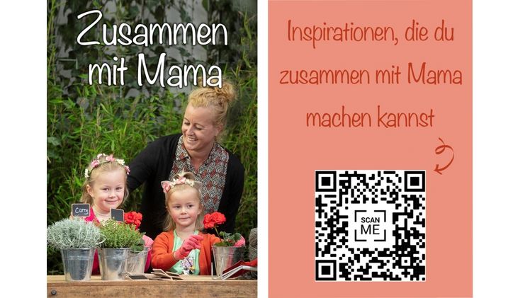 Plantion entwickelte für seine Kunden spezielle „Zusammen mit Mama“-Blumenkarten, die für noch mehr Inspiration mit einem QR-Code versehen sind. Bild: Plantion.