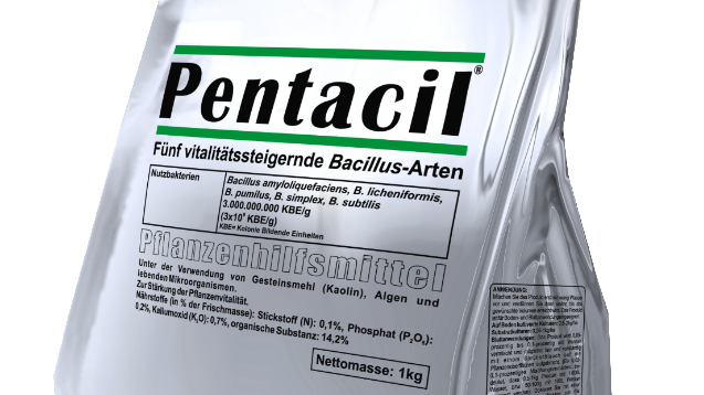 Pentacil® ist ein pulverförmiges und wasserlösliches Pflanzenhilfsmittel, das die Vitalität der Pflanze erhöht und die Abwehrkräfte stärkt. Bild: Bactiva.