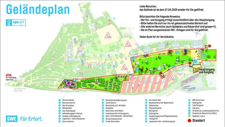 Seit 27. April 2020 ist der Gartenpark mit eingeschränktem Angebot wieder für die Besucher geöffnet.