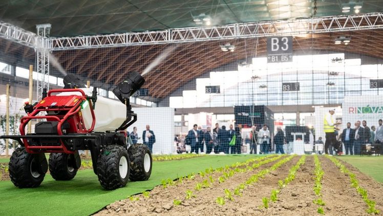 Der dynamische Bereich in der Halle A1 hebt die innovativen Aspekte im Zusammenhang mit den Feldarbeiten der Produktionskette hervor. Bild: Macfrut. 