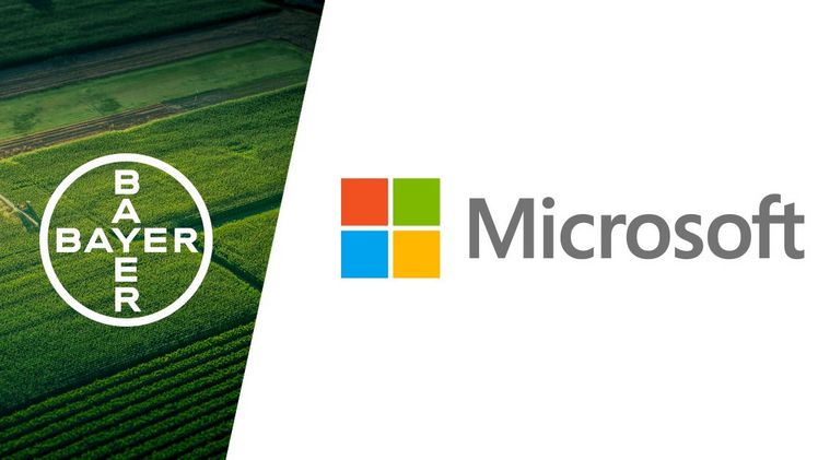 Bayer und Microsoft schließen strategische Partnerschaft, um die Digitalisierung der Wertschöpfungskette für Lebensmittel voranzubringen. Bild: Bayer/Microsoft. Bayer und Microsoft schließen strategische Partnerschaft, um die Digitalisierung der Wertschöpfungskette für Lebensmittel voranzubringen. Bild: Bayer/Microsoft.