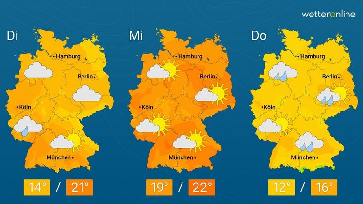 Die aktuelle Wetterkarte. Grafik: WetterOnline.