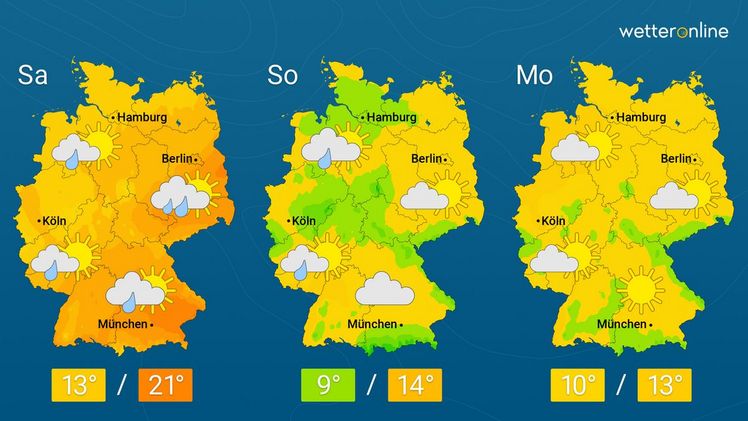 Die aktuelle Wetterkarte. Grafik: WetterOnline.