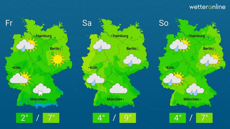 Die aktuelle Wetterkarte. Grafik: WetterOnline.
