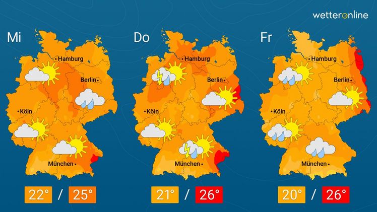 Die aktuelle Wetterkarte. Grafik: WetterOnline.