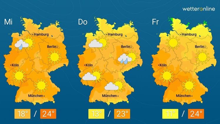 Die aktuelle Wetterkarte. Grafik: WetterOnline.