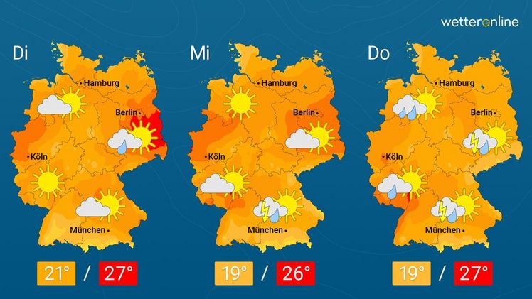 Die aktuelle Wetterkarte. Grafik: WetterOnline.