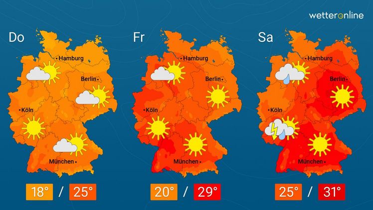 Die aktuelle Wetterkarte. Grafik: WetterOnline.