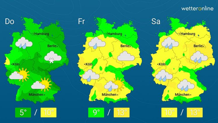 Die aktuelle Wetterkarte. Grafik: WetterOnline.
