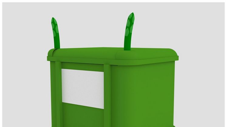 Spargelstand mit Spargelspitzen auf dem Dach als Erkennungsmerkmal. Bild: Interster Yachting.