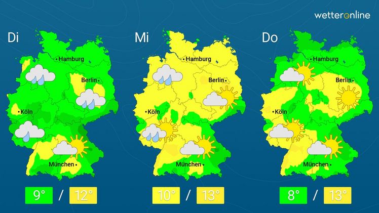 Die aktuelle Wetterkarte. Grafik: WetterOnline. 