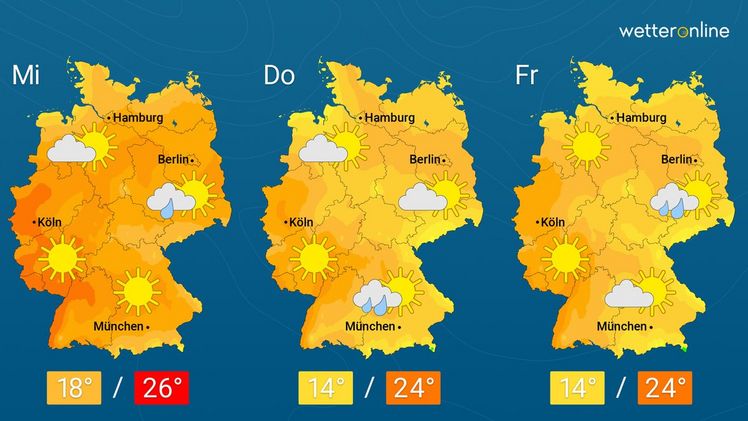 Die aktuelle Wetterkarte. Grafik: WetterOnline.