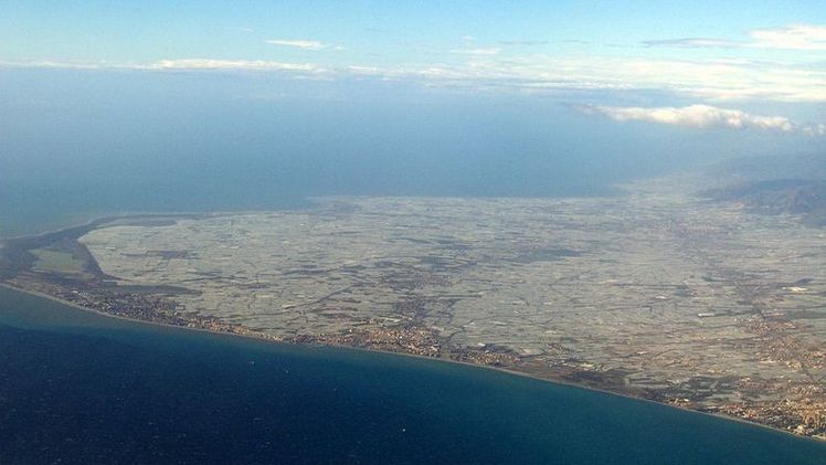 "El Mar de Plástico" in der Provinz Almeria. Bild:  Schumi4ever. Quelle: GFDL via Wikimedia Commons.