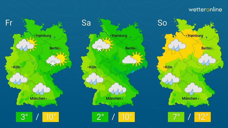 Die aktuelle Wetterkarte. Grafik: WetterOnline.