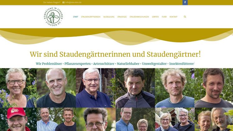 Die neue Internetseite der Staudengärtner. Screenshot: GABOT.