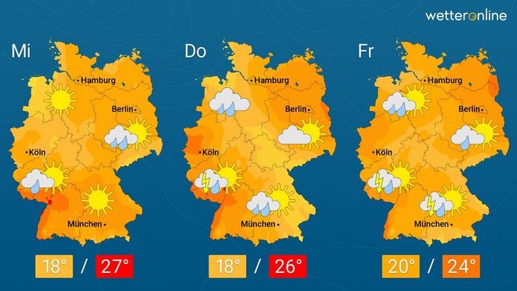 Die aktuelle Wetterkarte. Grafik: WetterOnline.