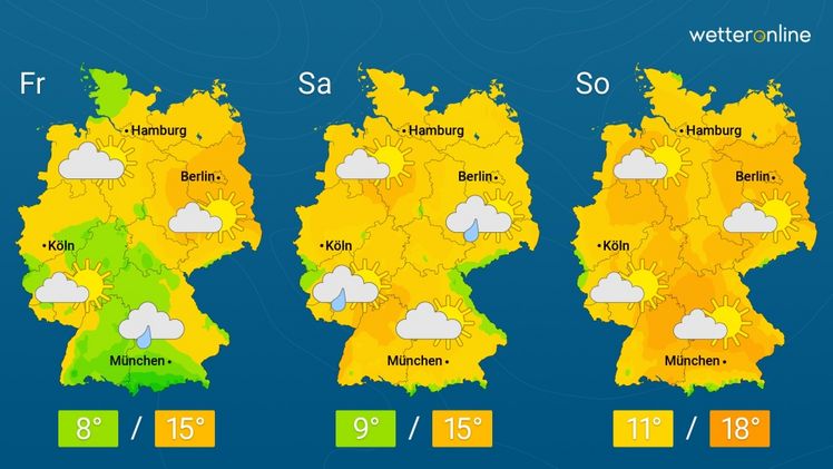 Die aktuelle Wetterkarte. Grafik: WetterOnline.