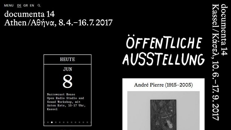 Bildschirmabbildung: documenta14.