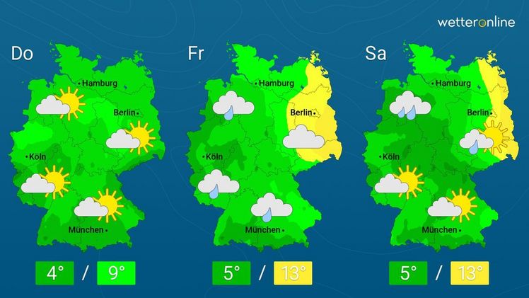 Die aktuelle Wetterkarte. Grafik: WetterOnline.