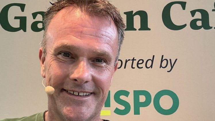 Torsten Brämer bei der Vorstellung der Studie "Garten im Wandel: Insights für die grüne Branche" am 17. Juni 2024 bei der spoga+gafa. Foto: WIR SIND GARTEN.