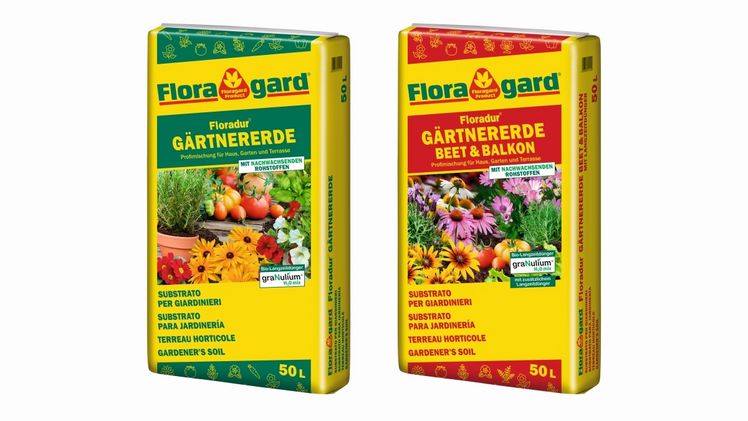Floradur Gärtnererden von Floragard: Beste Substrat-Qualität für Auftragsarbeiten und den Endverkauf. Bild: Floragard.