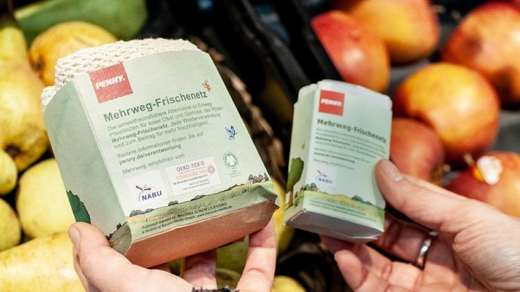 PENNY führt Mehrweglösung zum Verpacken von losem Obst und Gemüse ein. Bild: Rewe Group.