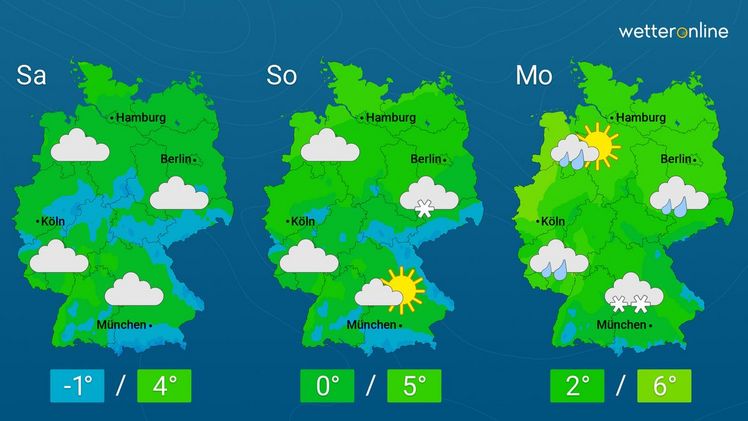 Die aktuelle Wetterkarte. Grafik: WetterOnline. 