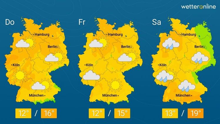 Die aktuelle Wetterkarte. Grafik: WetterOnline.