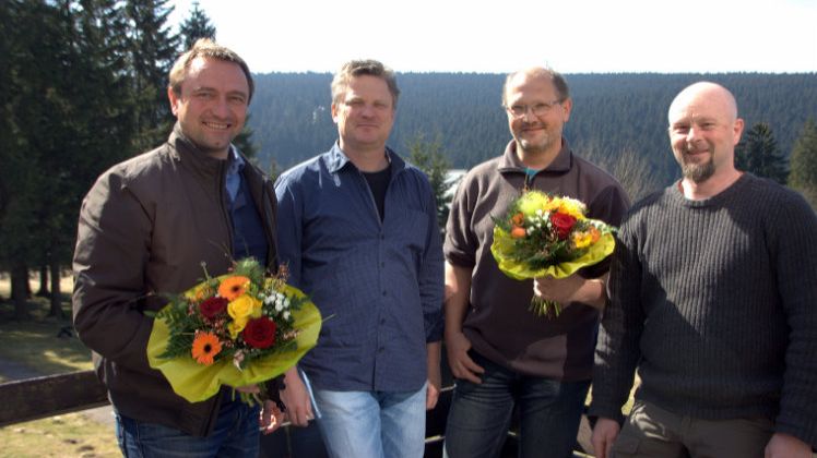 v.l. der scheidende stellvertretende Vorsitzende Jan Rahmann, der Vorsitzende Jörg Cremer, der neu gewählte stellvertretende Vorsitzende Torsten Drübert und Schriftführer Frank Rheinwald.