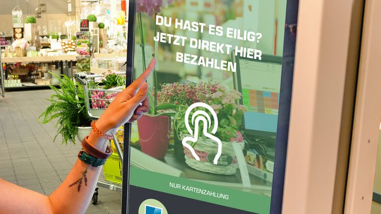 Moderne Optik und eine einfache Bedienung - Selbstbedienungskasse von Rita Bosse Software. Bild: Rita Bosse Software.