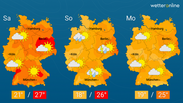 Die aktuelle Wetterkarte. Grafik: WetterOnline.