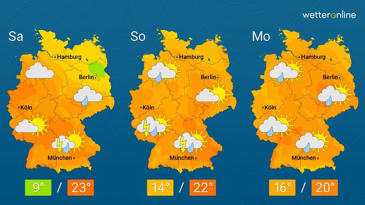 Die aktuelle Wetterkarte. Grafik: WetterOnline.