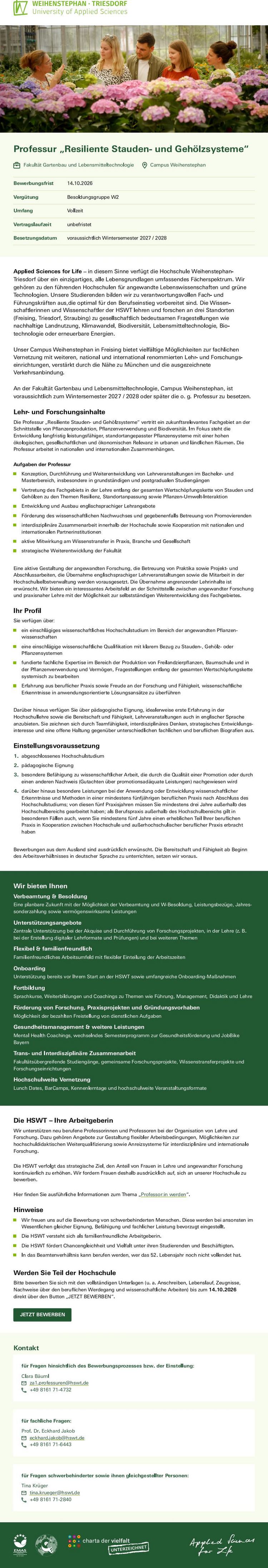 Professur Resiliente Stauden- und Gehölzsysteme