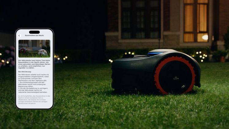 Fahrtabbruch bei Dunkelheit. Bild: Segway Navimow.