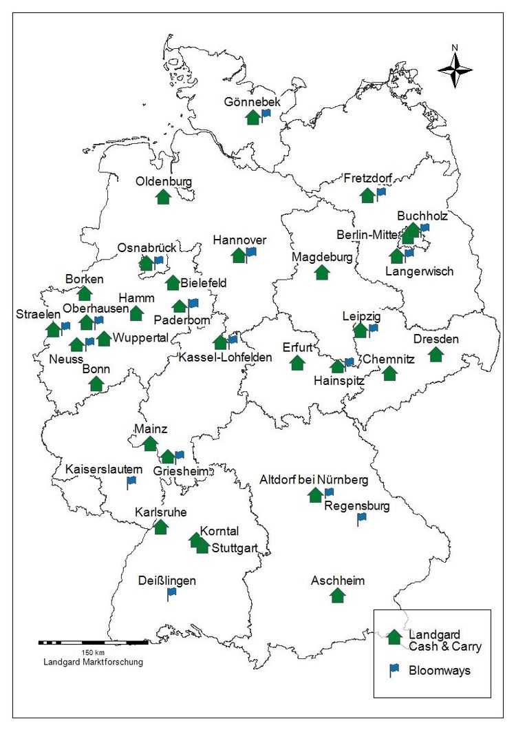 Standorte Landgard C&C und Bloomways. Bild: Bloomways