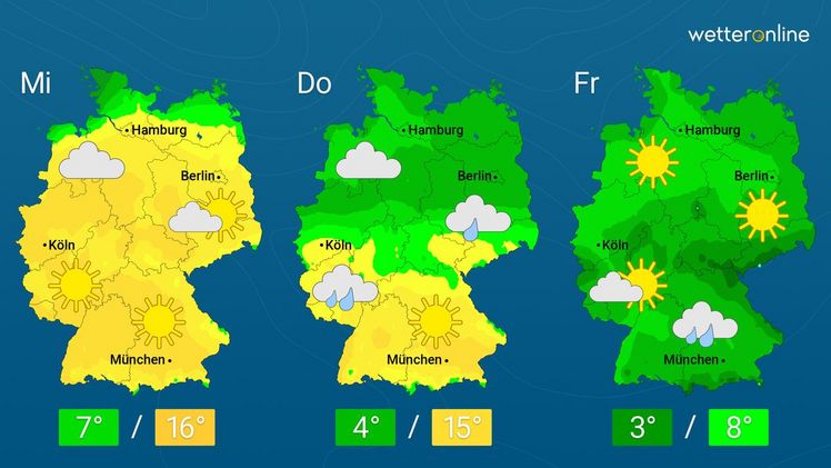 Die aktuelle Wetterkarte. Grafik: WetterOnline.