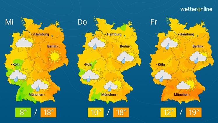 Die aktuelle Wetterkarte. Grafik: WetterOnline.
