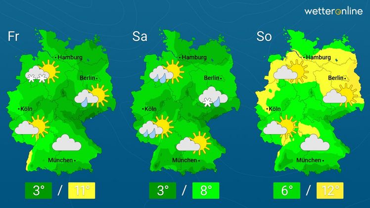 Die aktuelle Wetterkarte. Grafik: WetterOnline.