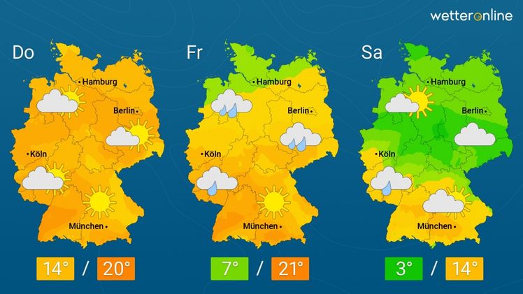 Die aktuelle Wetterkarte. Grafik: WetterOnline.