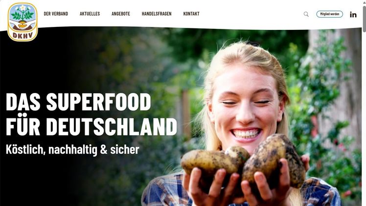 Screenshot der neuen DKHV Webseite.