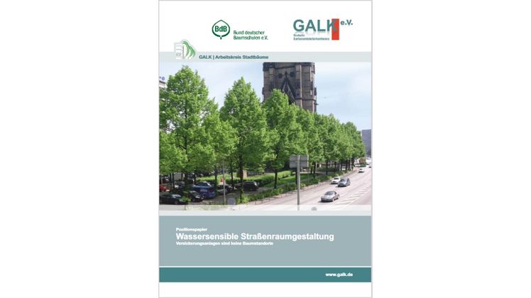 Positionspapier "Wassersensible Straßenraumgestaltung - Versickerungsanlagen sind keine Baumstandorte". Bild: GALK. 