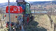 Im Weinberg in Veitshöchheim wurde das aufspritzbare Mulchmaterial ausgiebig getestet. Bild: TFZ.