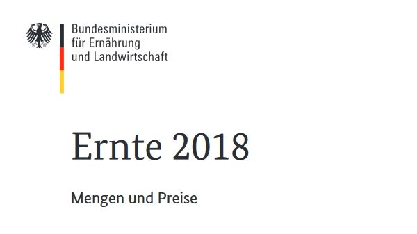 Das  Bundeslandwirtschaftsministerium legt den Erntebericht 2018 vor. 